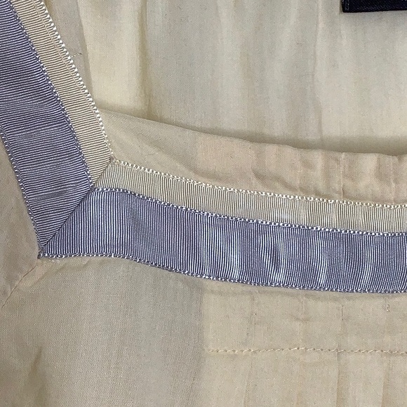 a.n.a. Butter Yellow Pleated Cotton Blouse With Square Neck Ribbon Detail XL - Picture 5 of 10